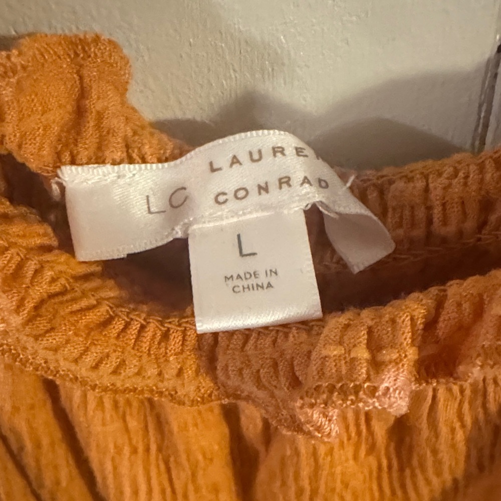 LC Lauren Conrad Ruffled Rust Tank Top - Picture 2 of 4